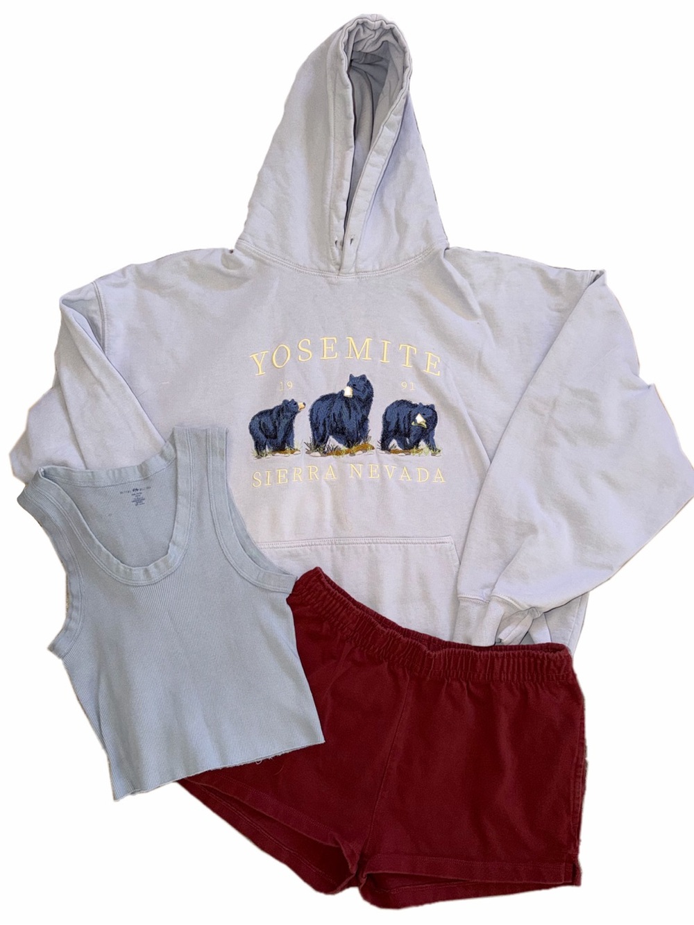 Brandy Melville BUNDLE - Tank, shorts, hoodie